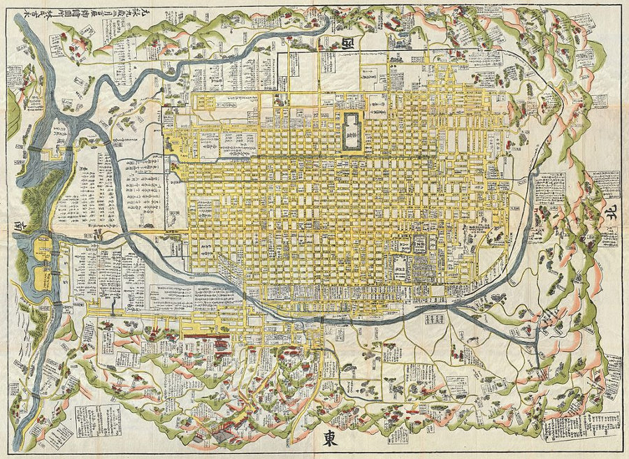 Japanese Map Kyoto 1696